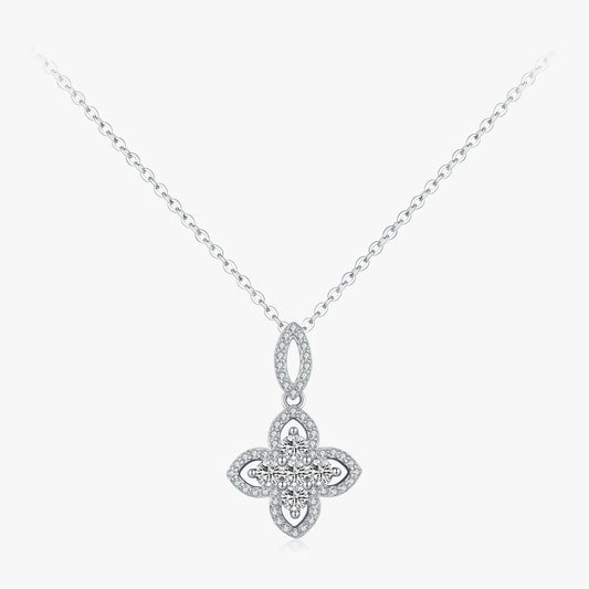 Four Leaf Clover Link Necklace Made With 925 Sterling Silver