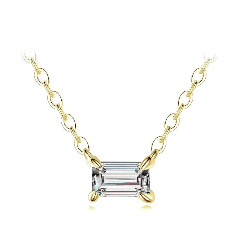 925 Sterling Silver Fashion Charm AAA Zirconia Pendant Necklace