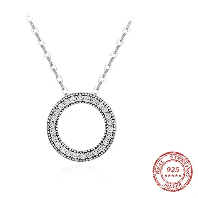 Classic Circle Sparkling CZ Stud Earrings 925 Sterling Silver Set