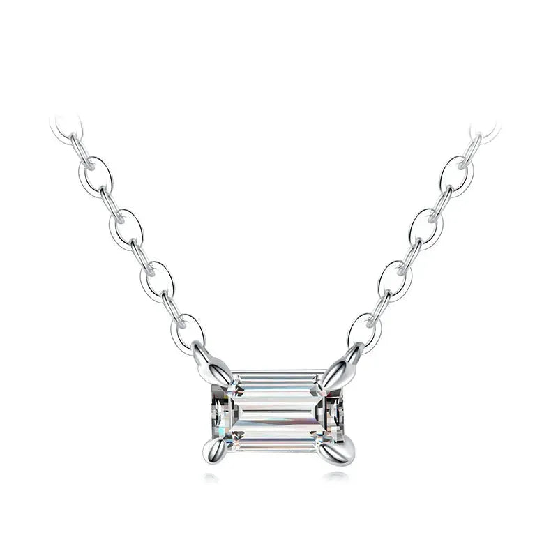 925 Sterling Silver Fashion Charm AAA Zirconia Pendant Necklace