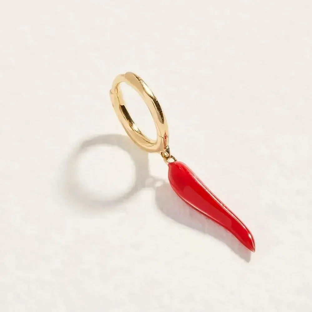 Red Chili Pepper Necklace  & Earring Set