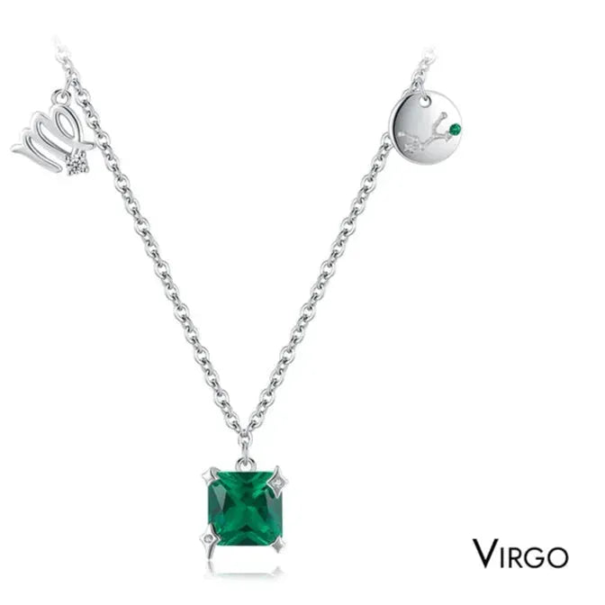 Birthstone Zodiac Sign Symbol Charm Pendant Necklace