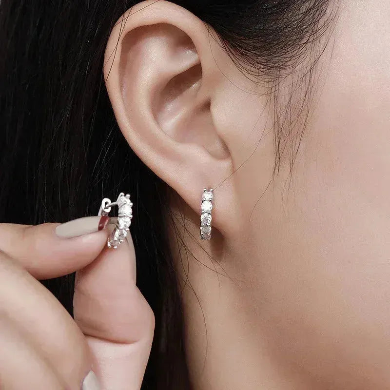 925 Sterling Silver Plated Hoop Earring