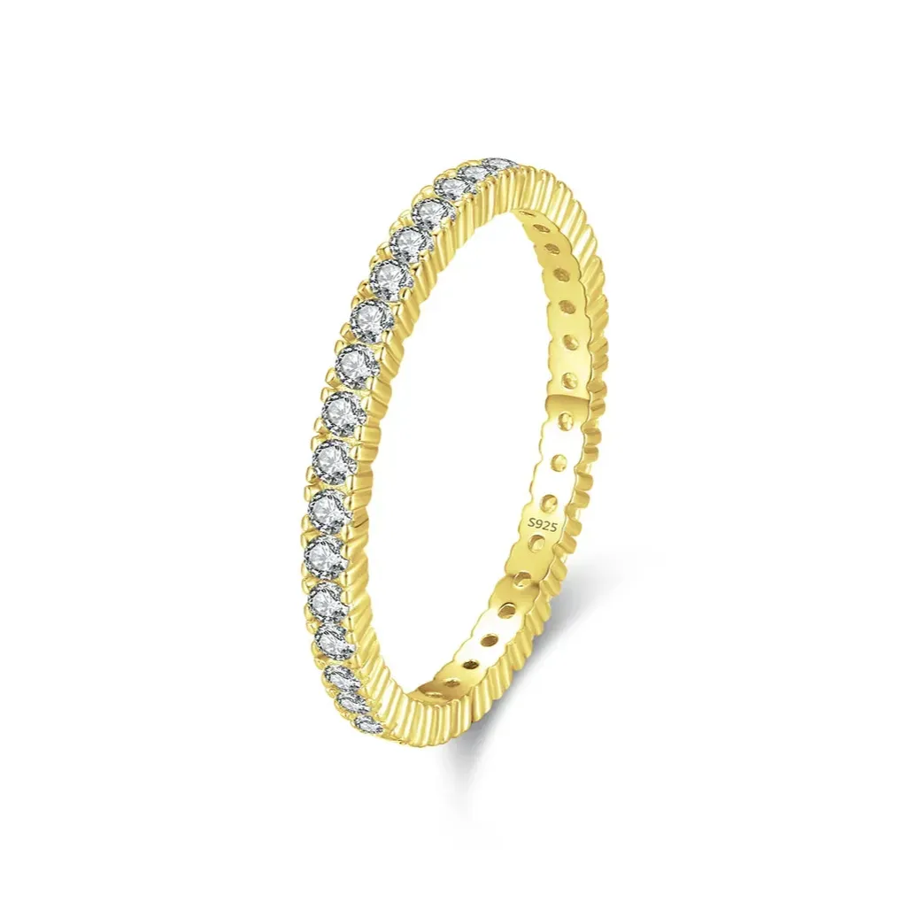 Sterling Silver Sparkling Wedding Engagement Band