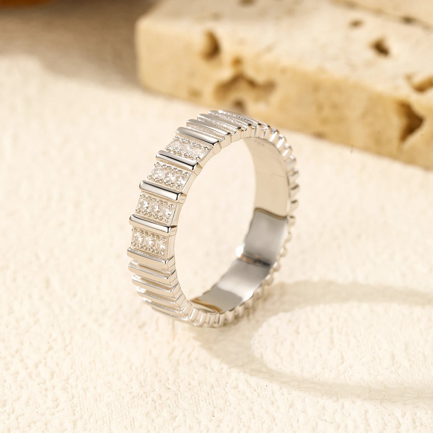 Sterling Silver Fashion Stackable Eternity Band Ring