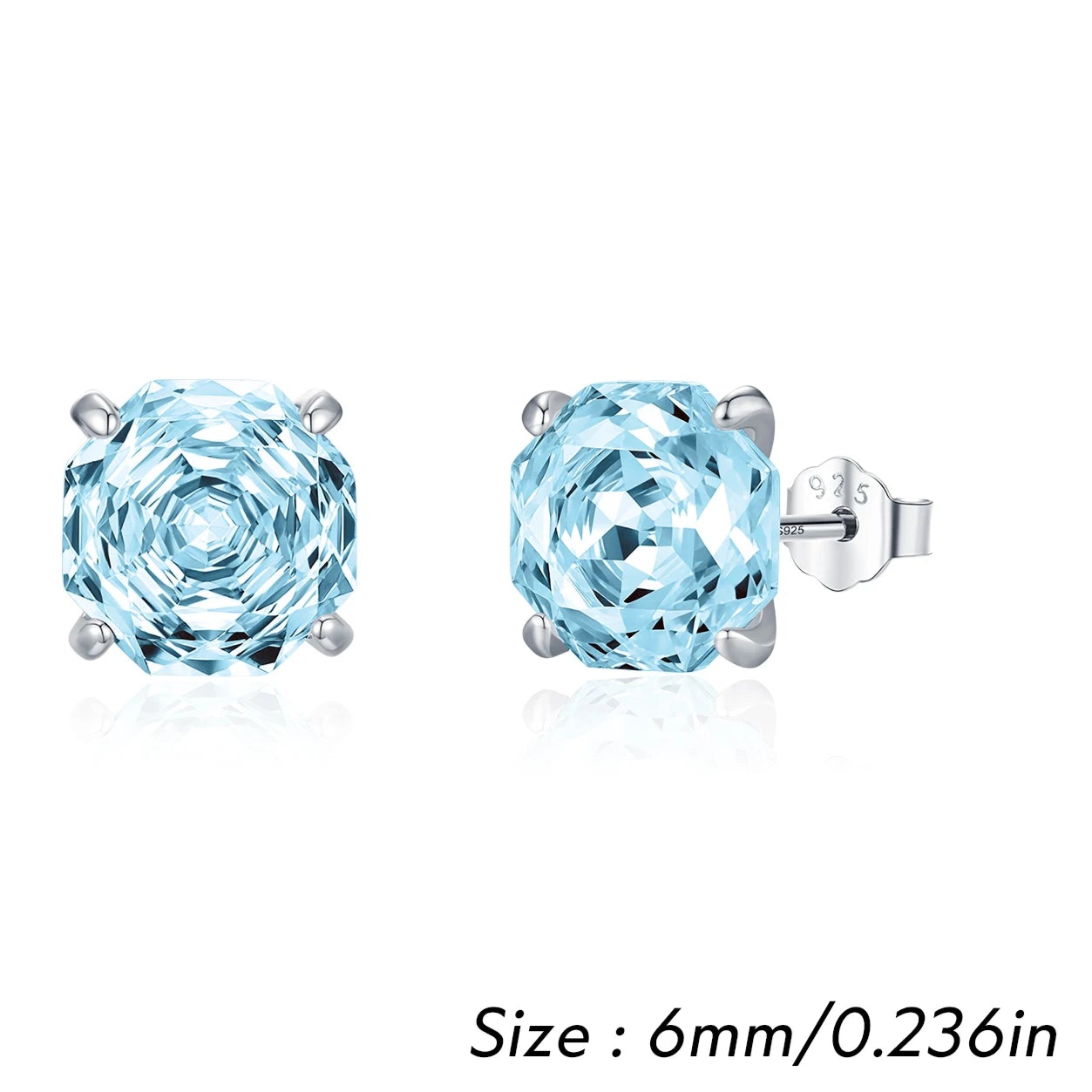 Rose Cut Aquamarine Stud Earrings