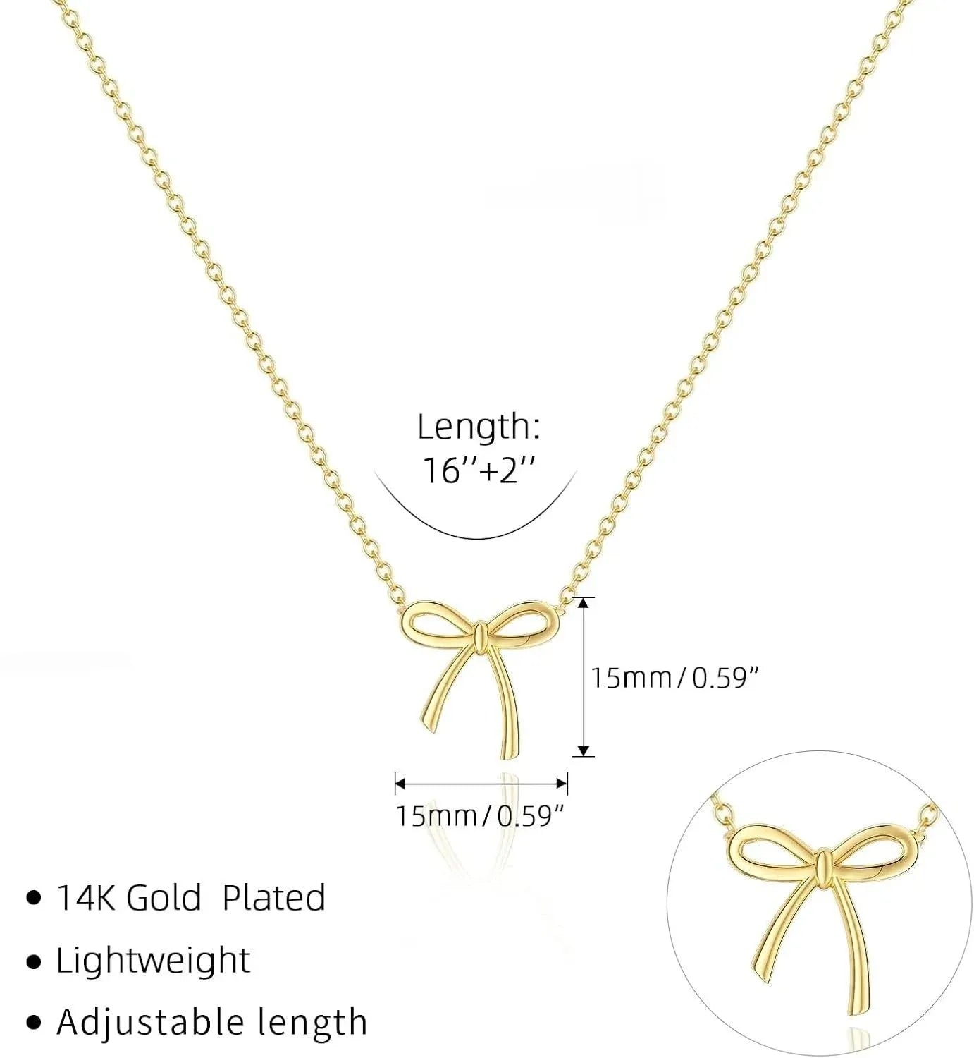 Cute Bow Pendant Choker Chain Necklaces