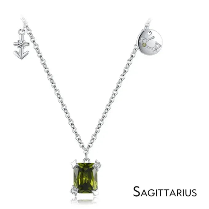 Birthstone Zodiac Sign Symbol Charm Pendant Necklace