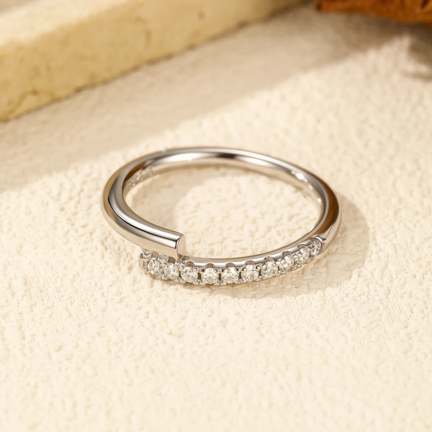 Simple Sparkle Geometric Eternity Ring