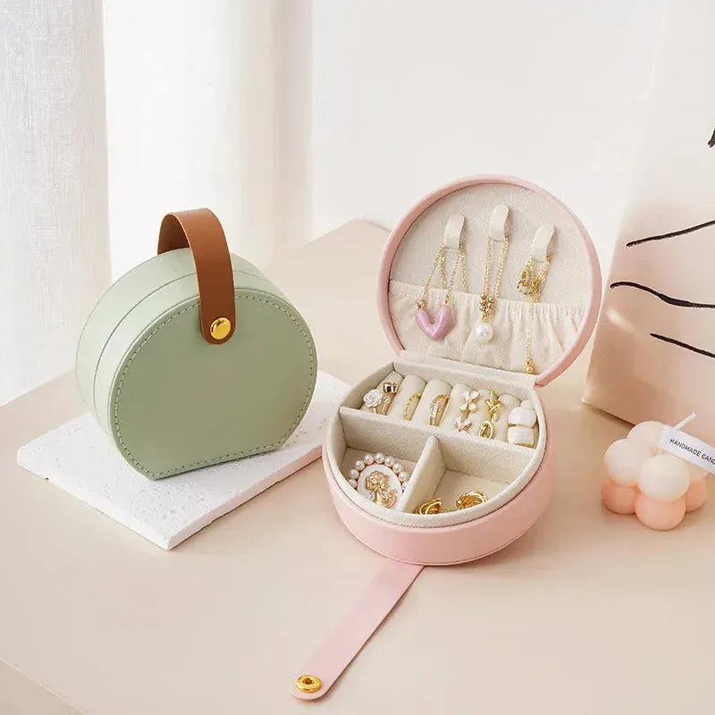 Mini Leather Jewelry Organizer Display Case