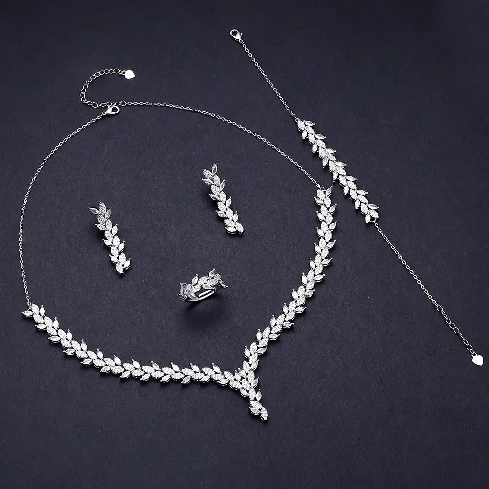 4pcs Bridal Full Jewelry Set
