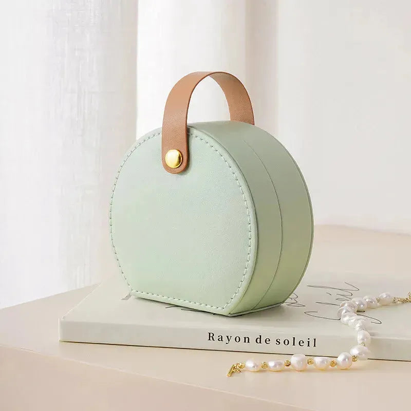 Mini Leather Jewelry Organizer Display Case