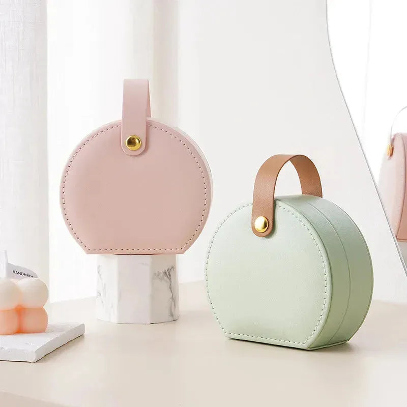 Mini Leather Jewelry Organizer Display Case