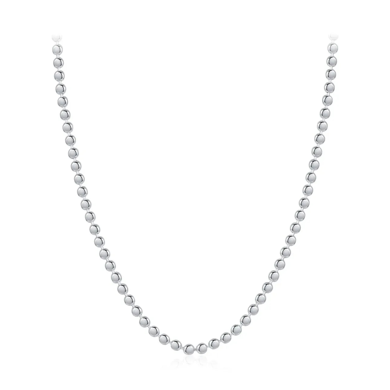 Solid 925 Sterling Silver Small Beads Trendy Choker Necklace