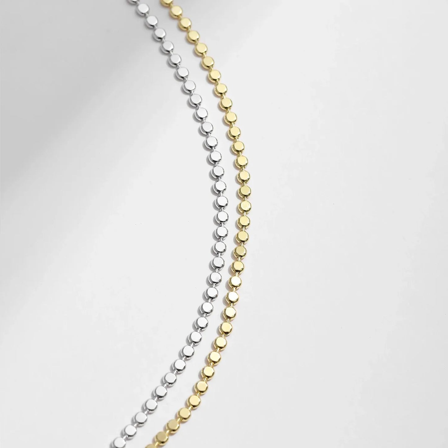 Solid 925 Sterling Silver Small Beads Trendy Choker Necklace