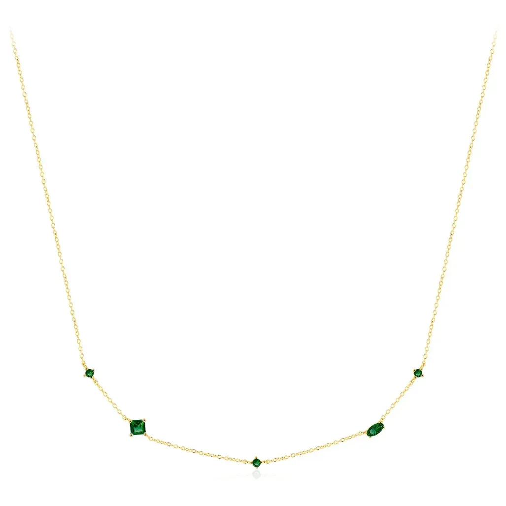 925 Sterling Silver Rainbow Colorful Zirconia Pendant Necklace
