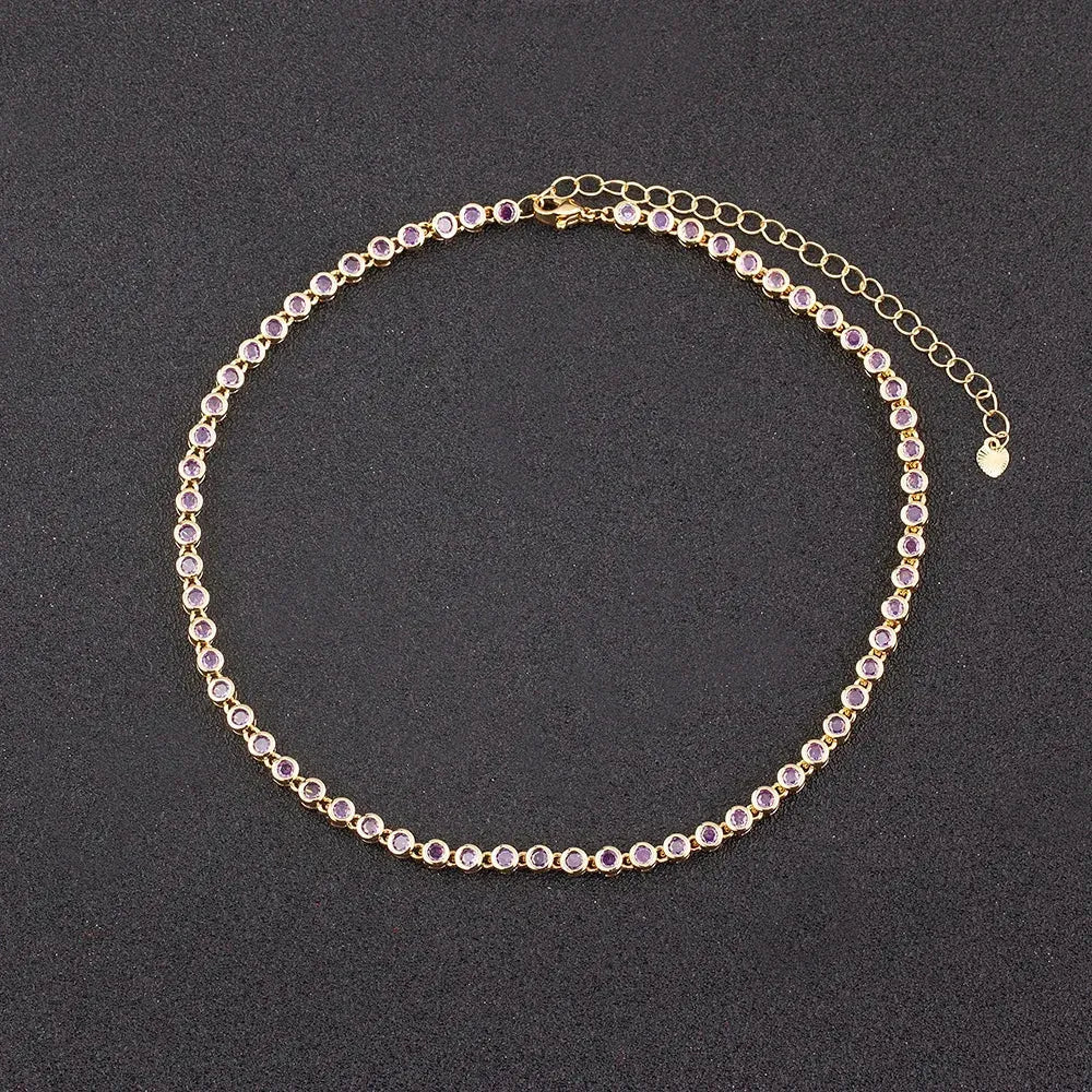 Choker Iced Out Tennis Chain Necklace