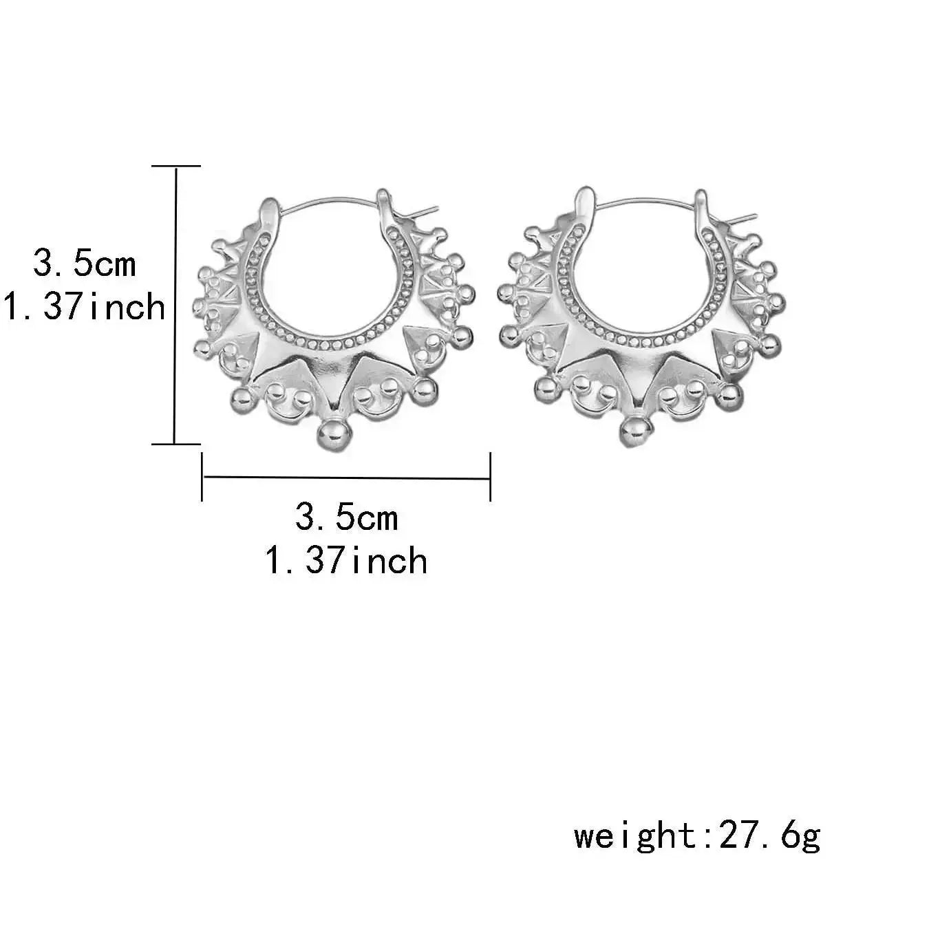 Spikes Beads Fashion Hoop Earring