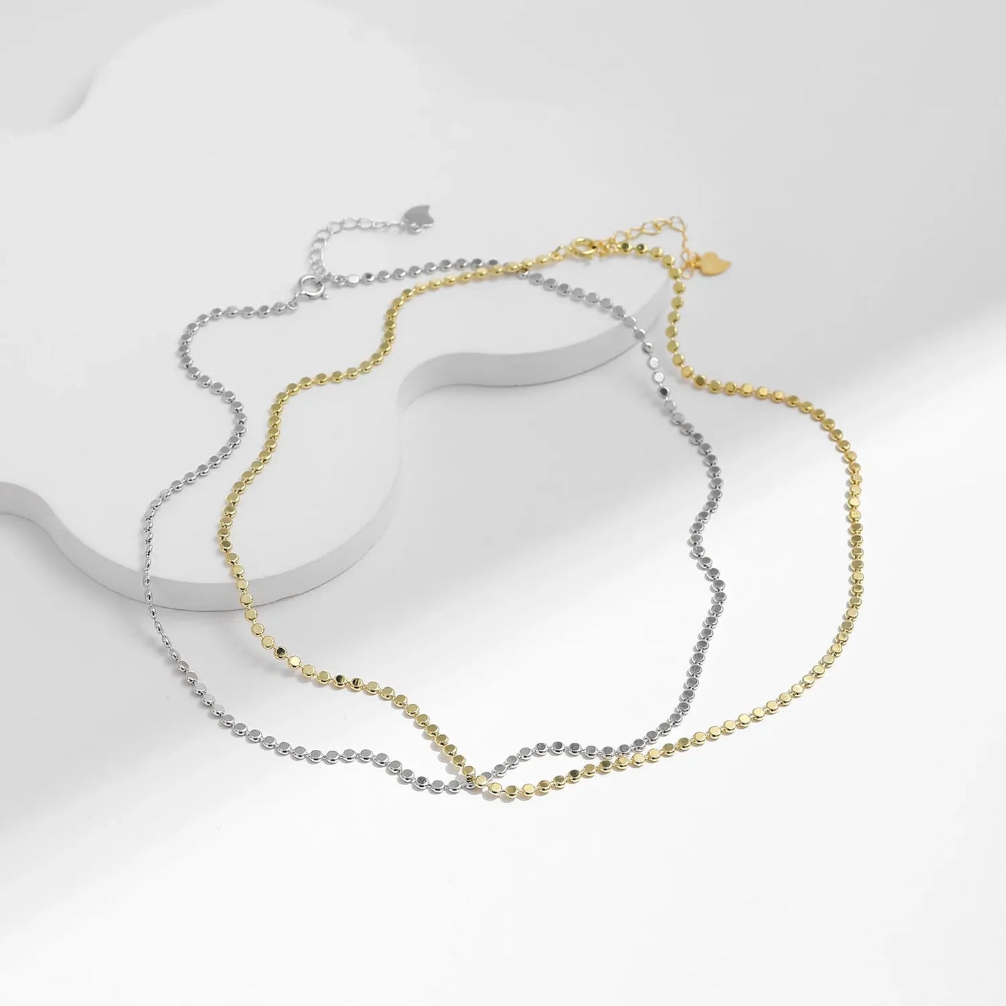 Solid 925 Sterling Silver Small Beads Trendy Choker Necklace