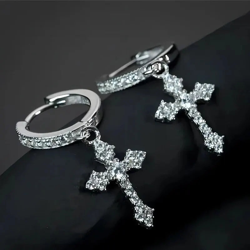 Classic Crystal Cross Earrings – Perfect for Parties & Gifts