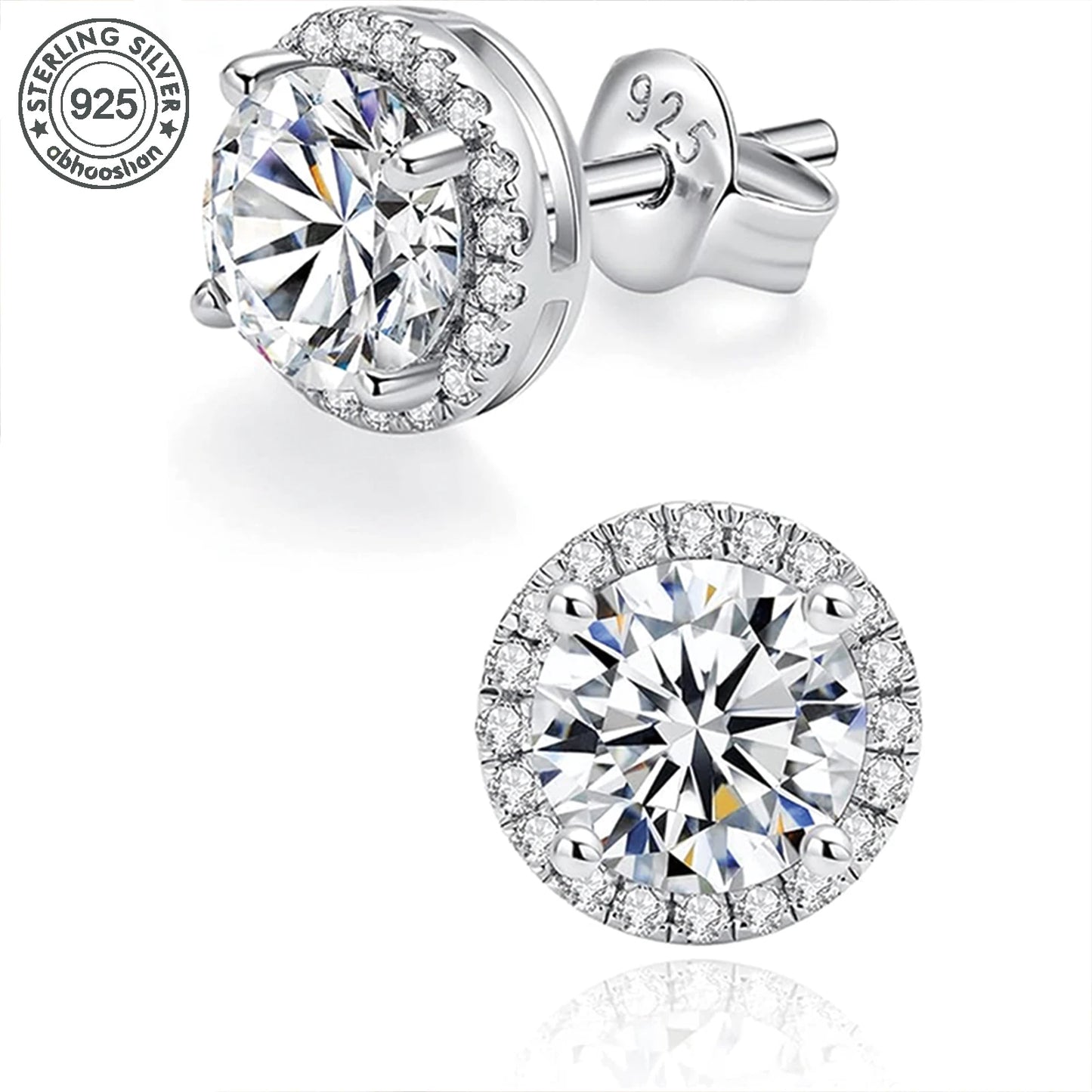Minimalist Moissanite Threader Earrings – 925 Sterling Silver