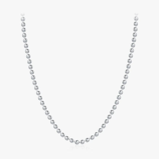 Solid 925 Sterling Silver Small Beads Trendy Choker Necklace