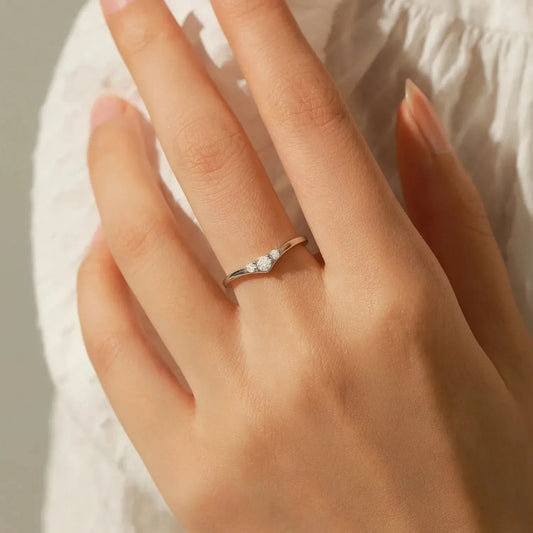 925 Sterling Silver Sparkling Simple Thin Wedding Band Ring