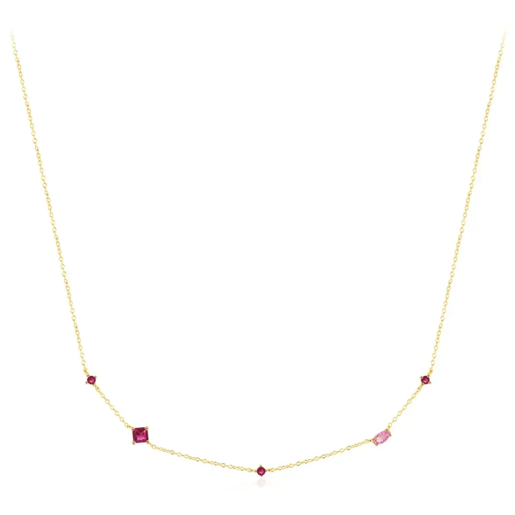 925 Sterling Silver Rainbow Colorful Zirconia Pendant Necklace