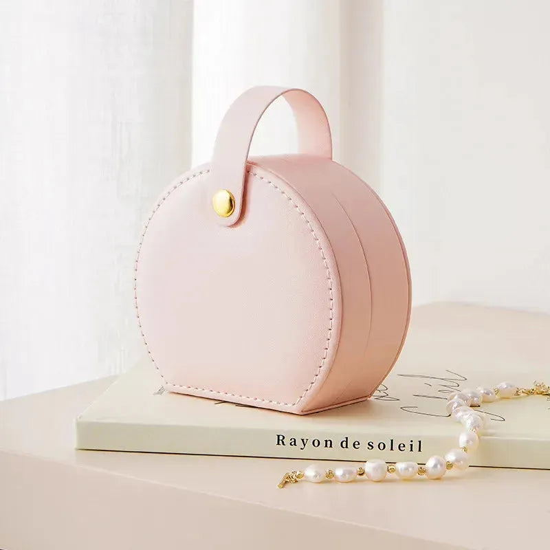 Mini Leather Jewelry Organizer Display Case