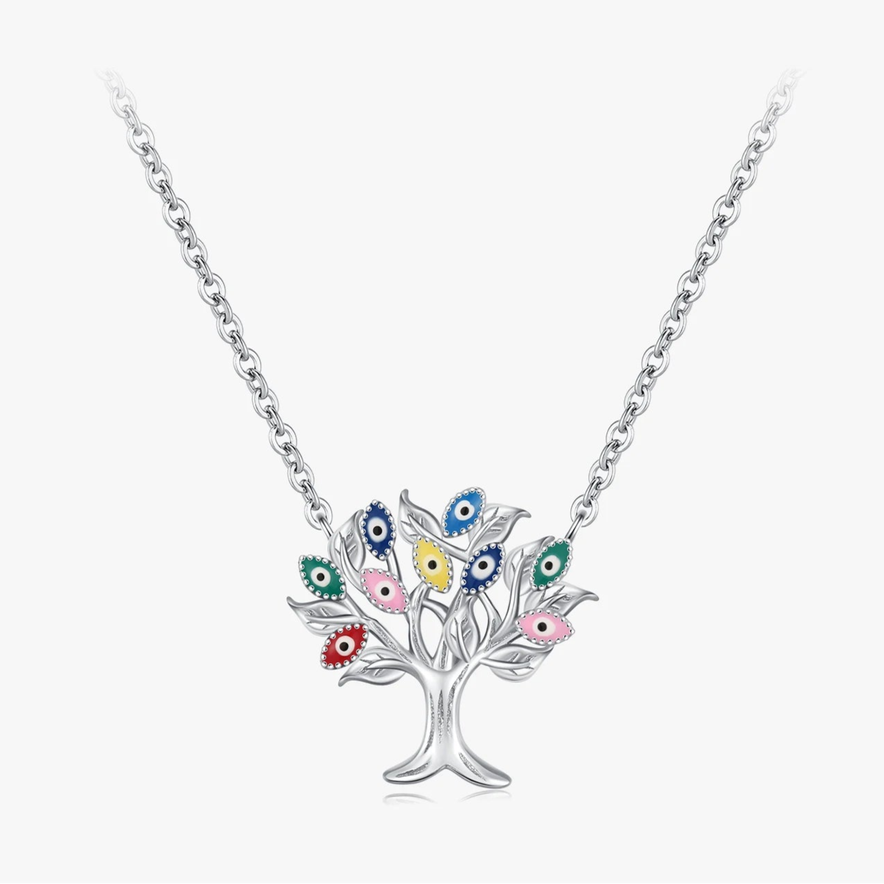 Multi Color Tree Pendant Necklaces