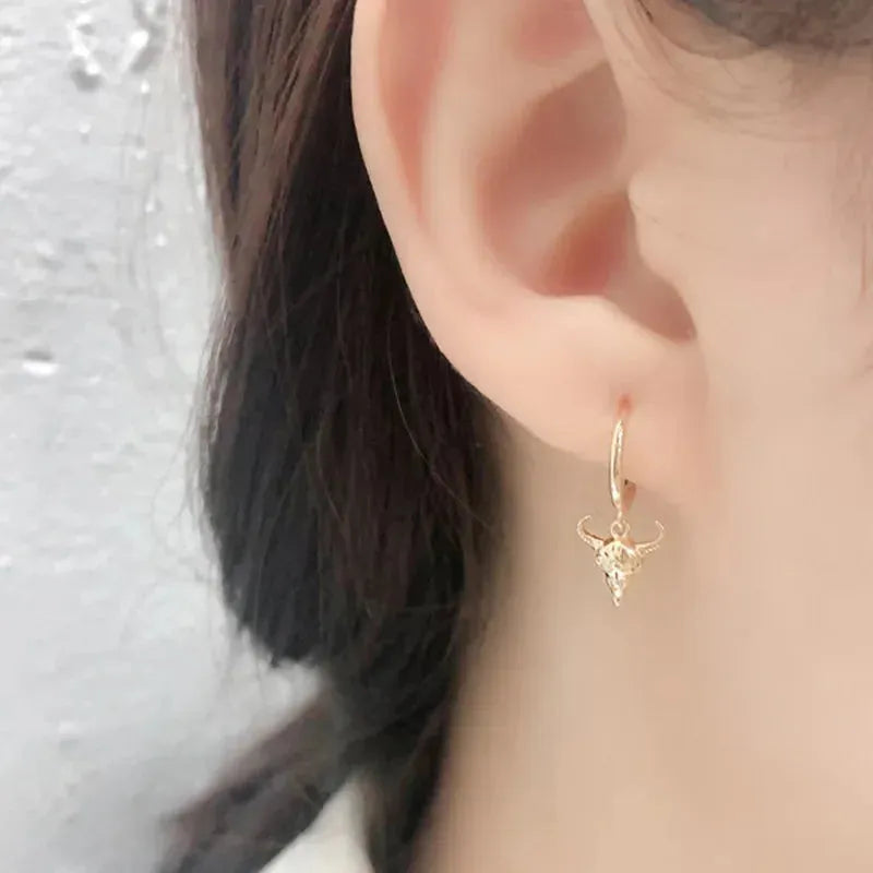 Retro Cow Head Earrings