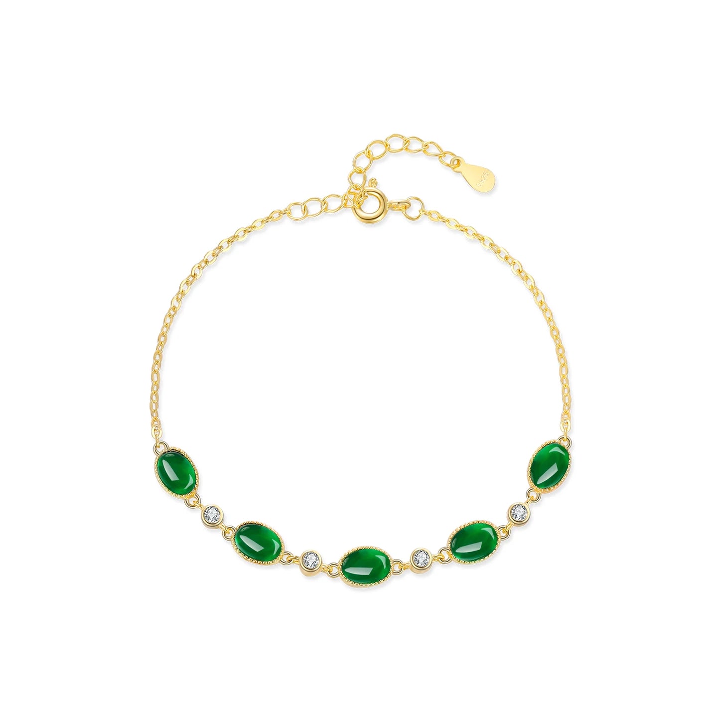 Oval Green Charm Bracelet
