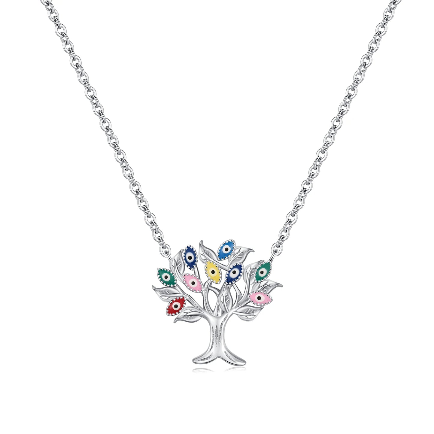 Multi Color Tree Pendant Necklaces