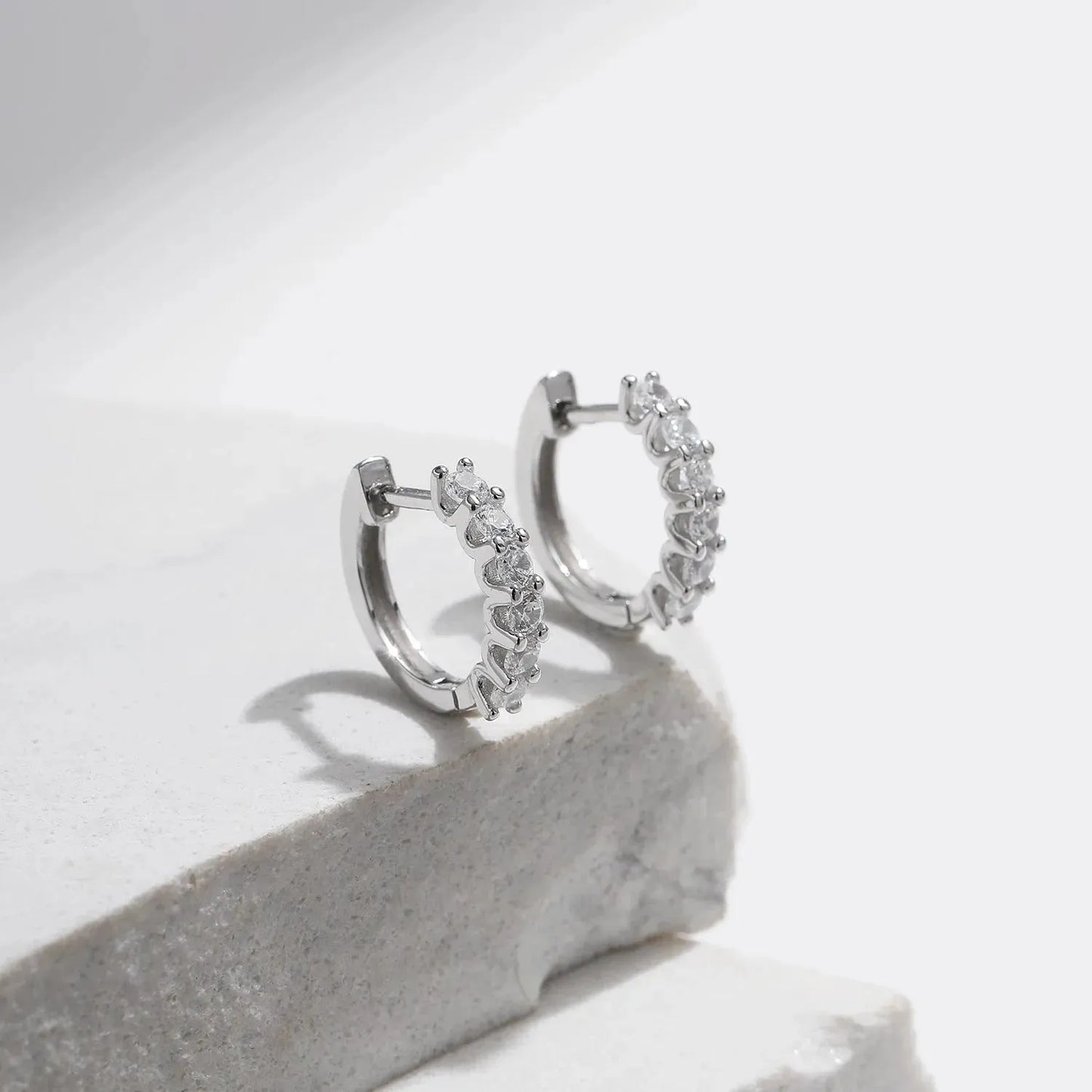 Moissanite Small Hoop Earrings