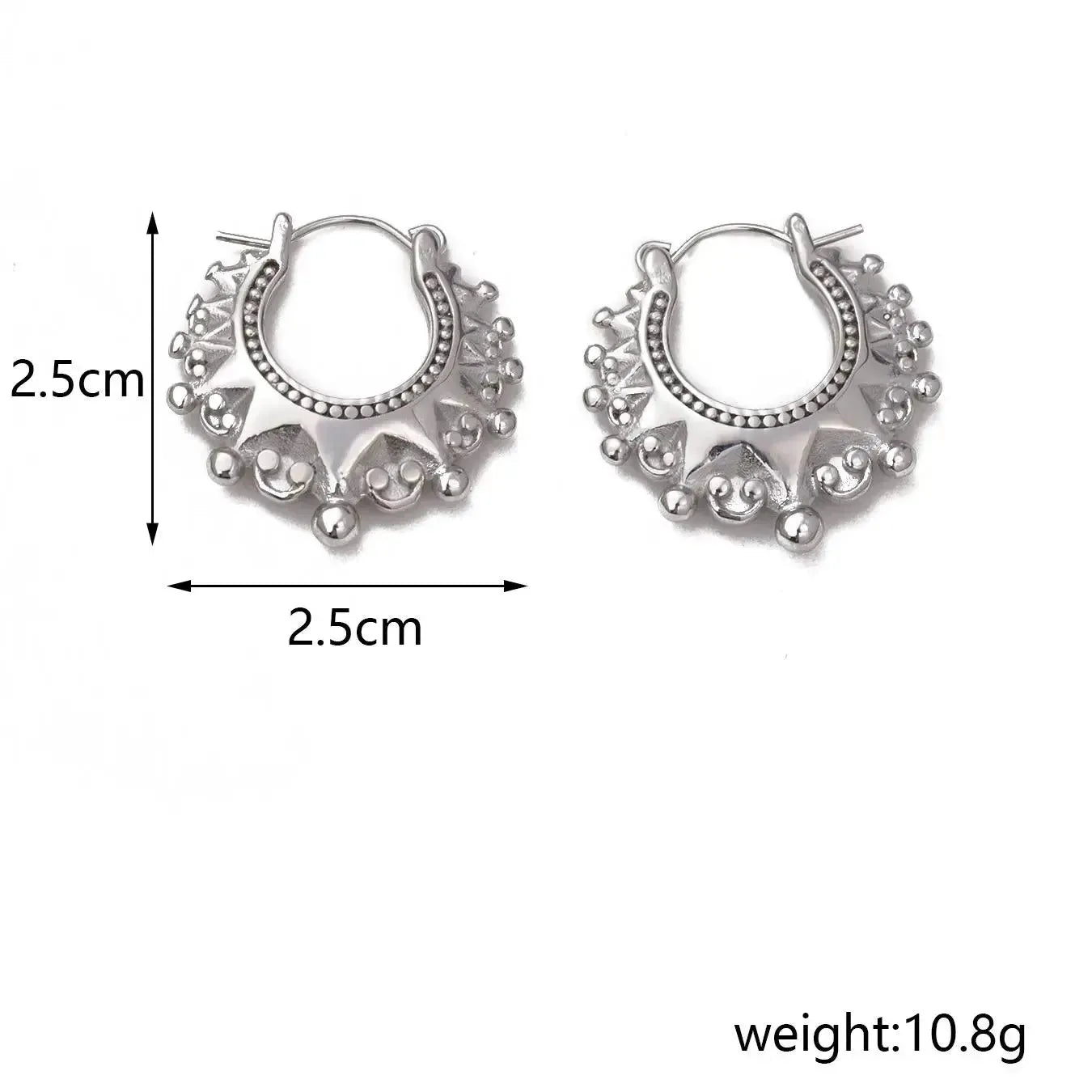 Spikes Beads Fashion Hoop Earring