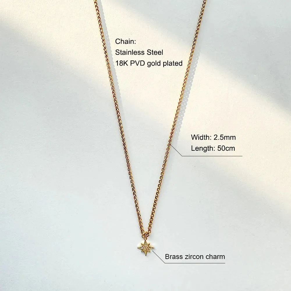 18k Gold Plated Two Tone Oval Zircon charm Multilayer Necklace