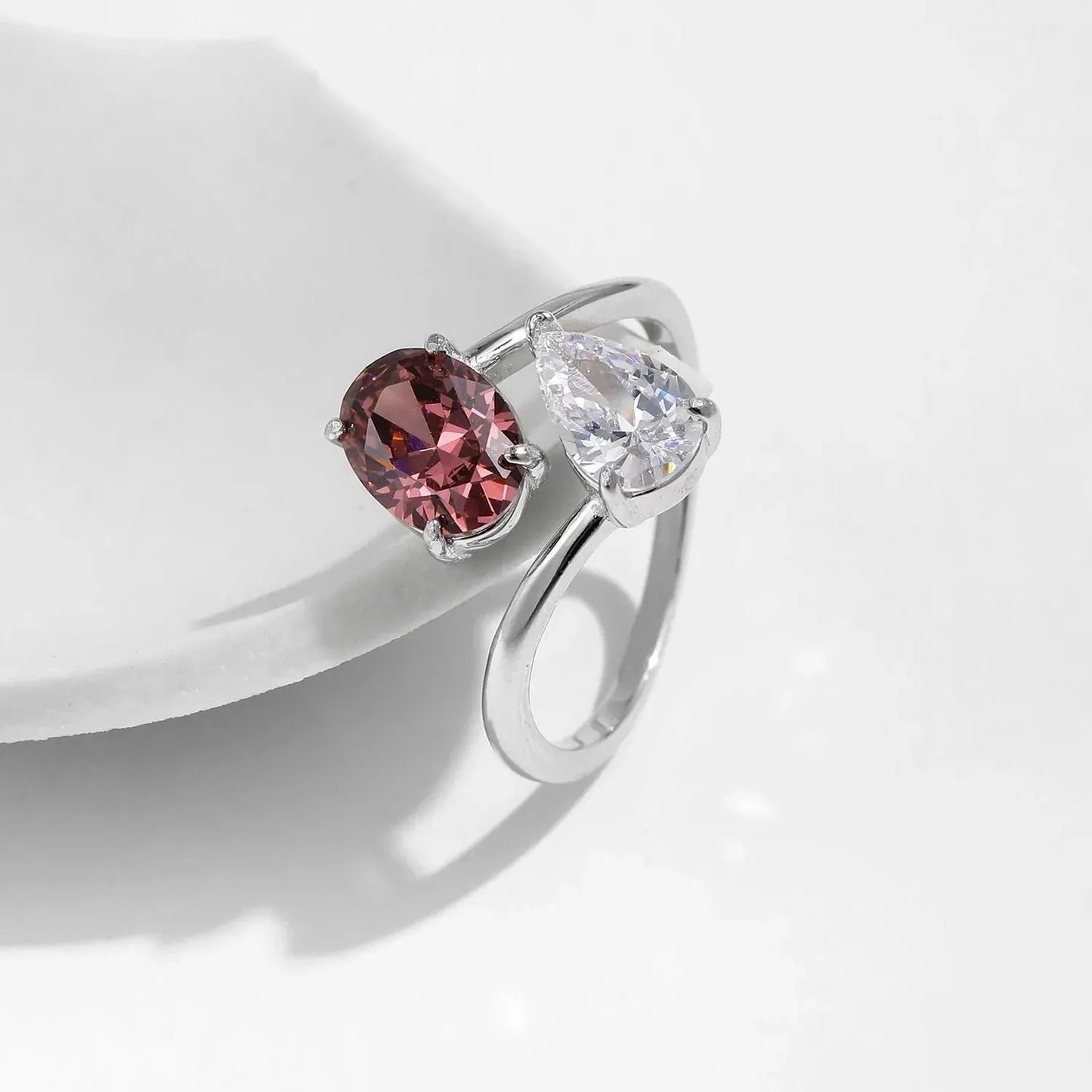 925 Sterling Silver Luxury Fashion Dazzing Oval & Water Drop