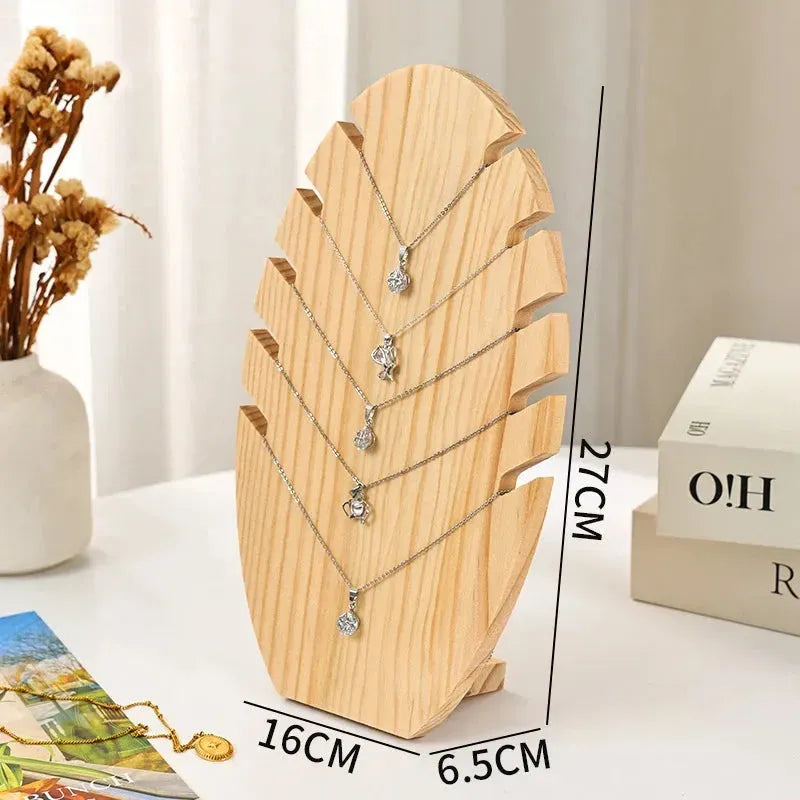 Wood Flame Shape Jewelry Display