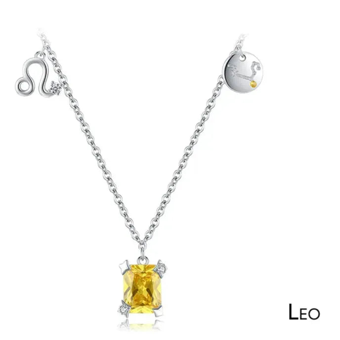 Birthstone Zodiac Sign Symbol Charm Pendant Necklace