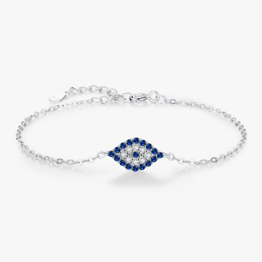 Silver Blue Eye  Bracelet