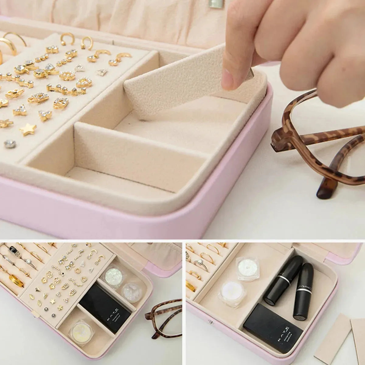 Double Layer Jewelry Jewelry Ring Necklace Storage Box Jewelry Box