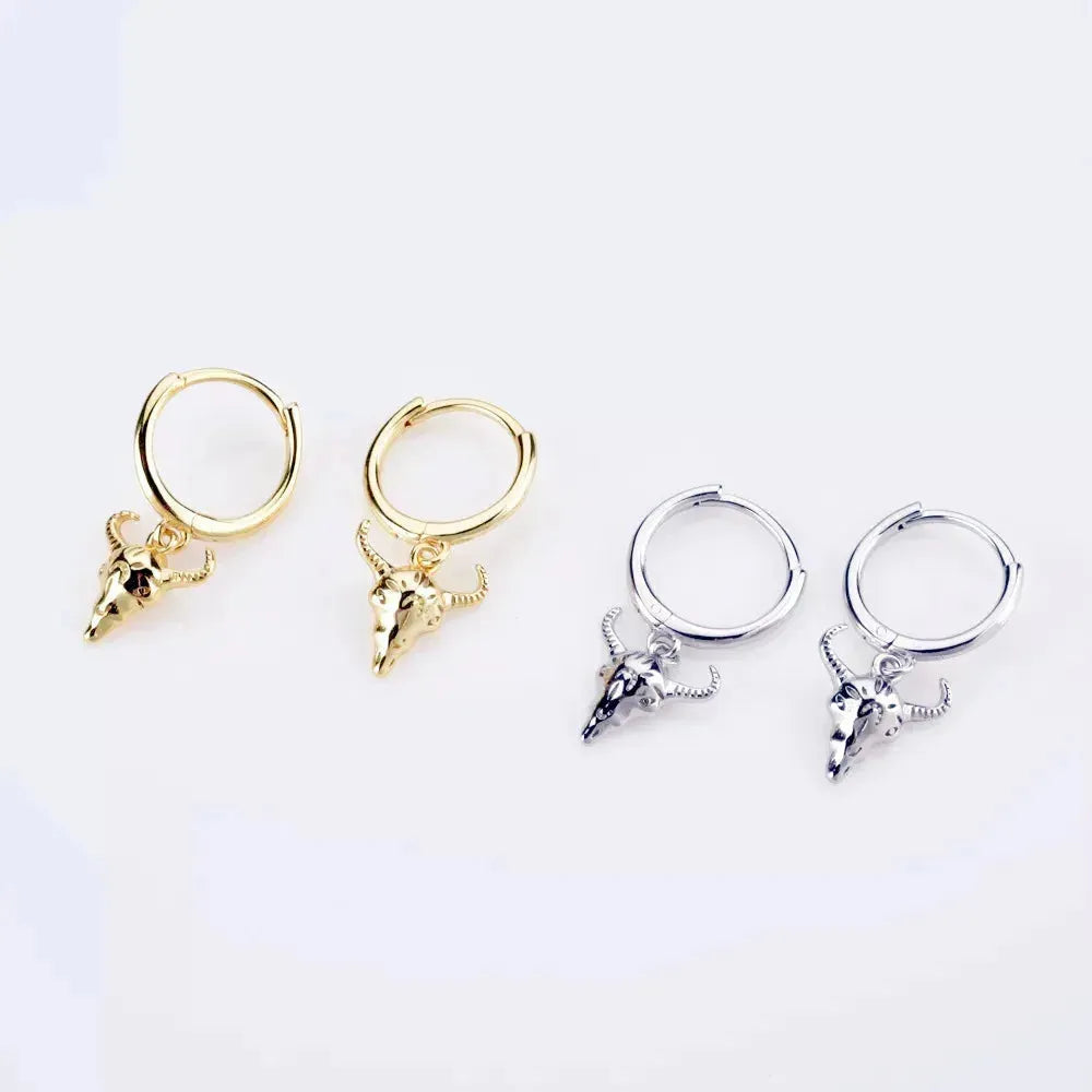 Retro Cow Head Earrings