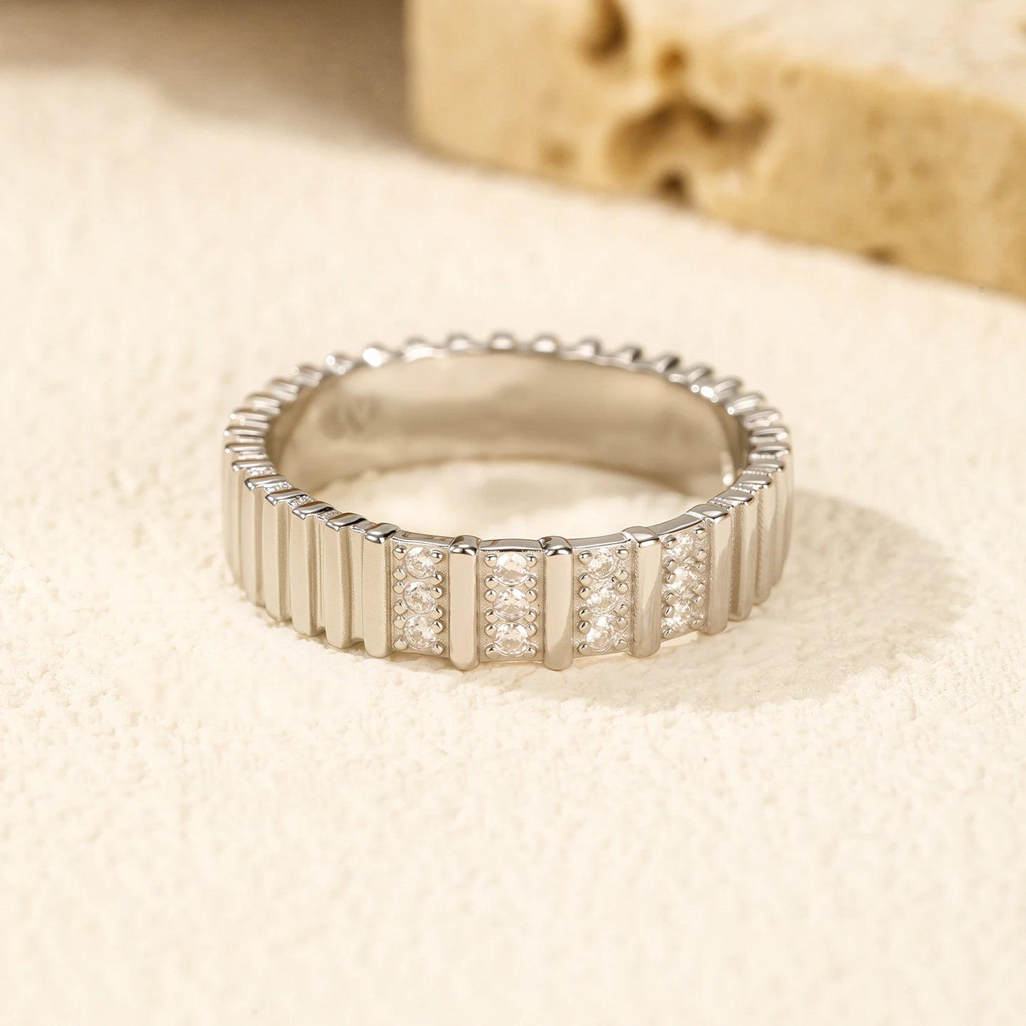 Sterling Silver Fashion Stackable Eternity Band Ring