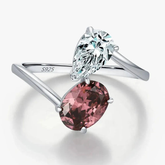 925 Sterling Silver Luxury Fashion Dazzing Oval & Water Drop