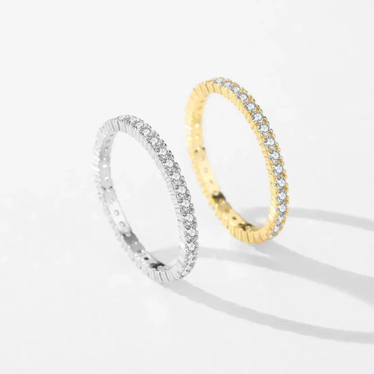 Sterling Silver Sparkling Wedding Engagement Band