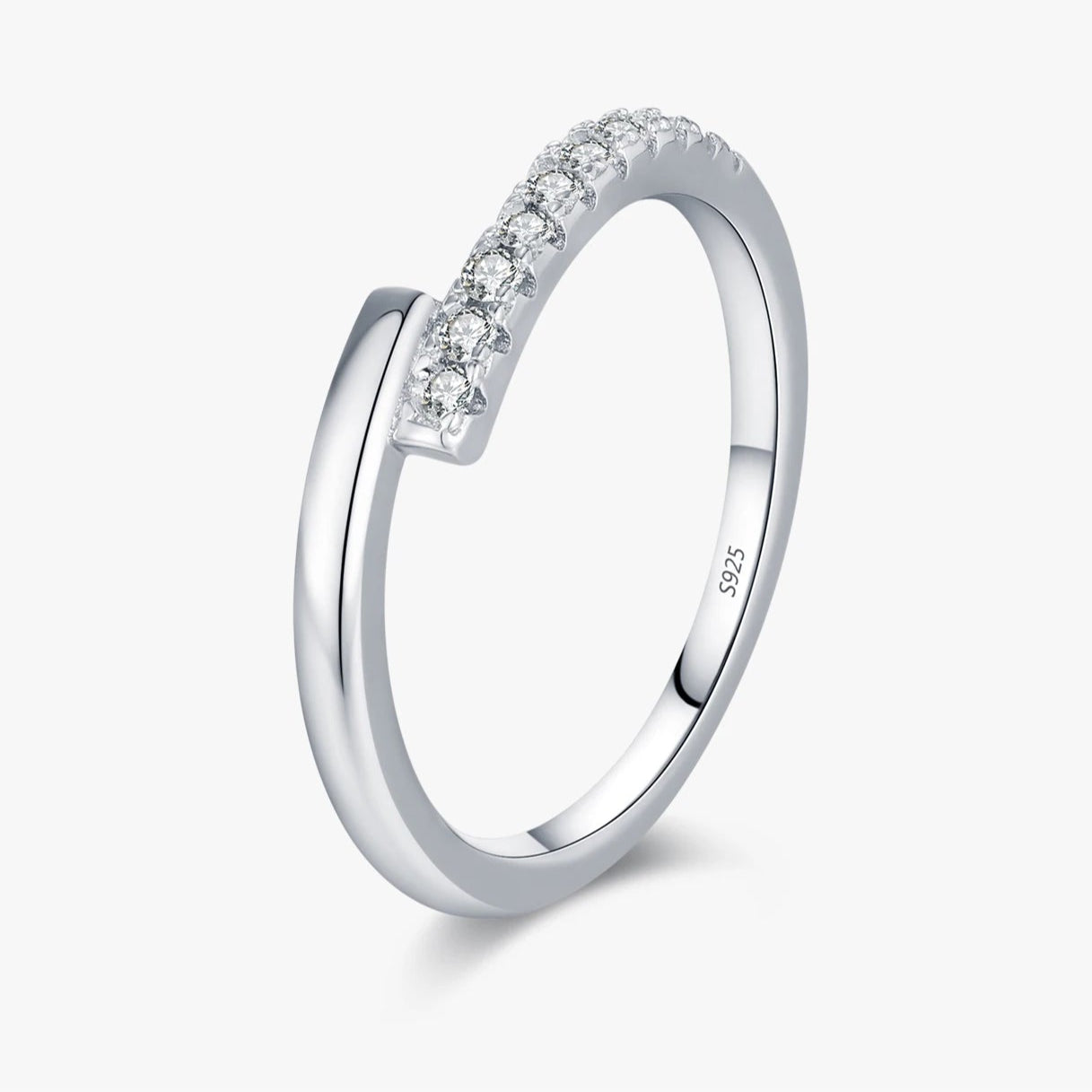 Simple Sparkle Geometric Eternity Ring