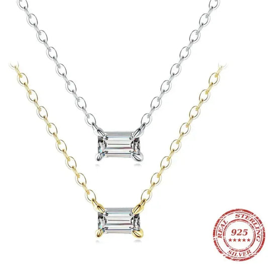 925 Sterling Silver Fashion Charm AAA Zirconia Pendant Necklace