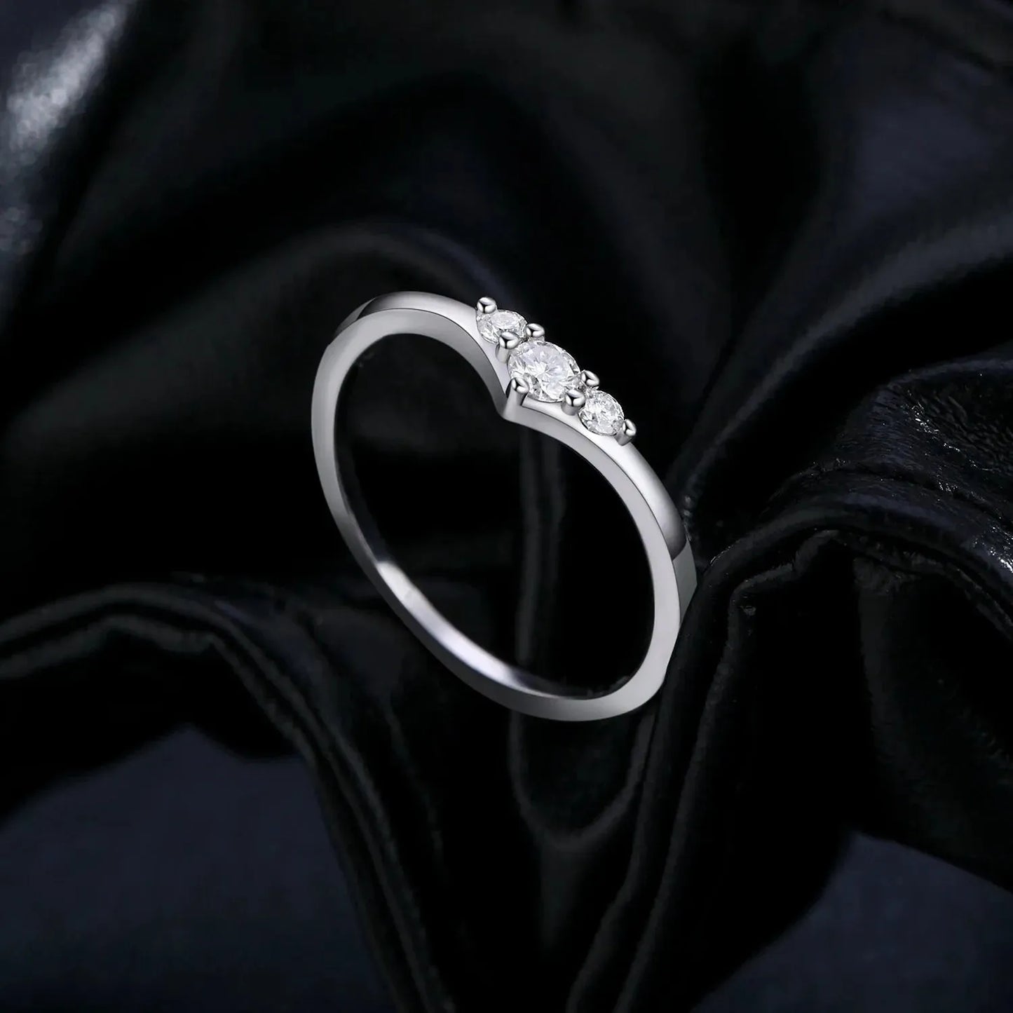 925 Sterling Silver Sparkling Simple Thin Wedding Band Ring
