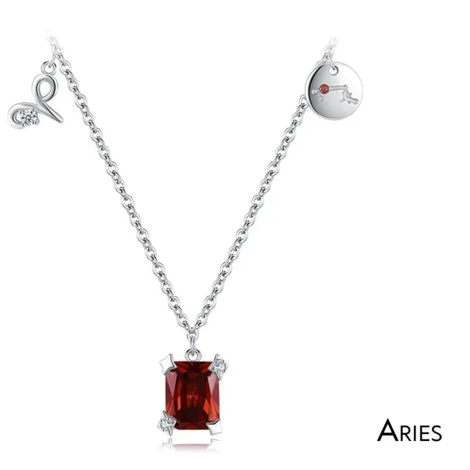 Birthstone Zodiac Sign Symbol Charm Pendant Necklace
