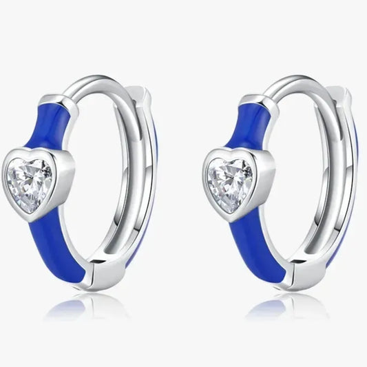 Trendy Blue & Mint Green Enamel Hearts Jewelry Sets